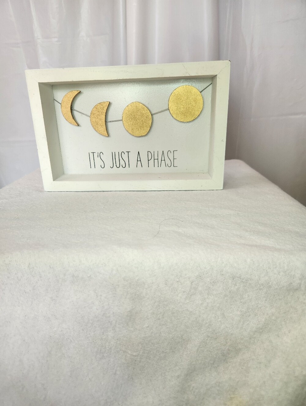 "It’s Just a Phase" Gold Moon Phase Shadow Box Tabletop Decor